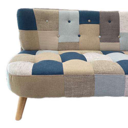 不二貿易 (フジボウエキ) 2人掛けソファー 横幅123 奥行67 高さ68(cm) マルチカラー デイジー パッチワーク