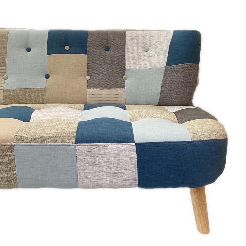 不二貿易 (フジボウエキ) 2人掛けソファー 横幅123 奥行67 高さ68(cm) マルチカラー デイジー パッチワーク