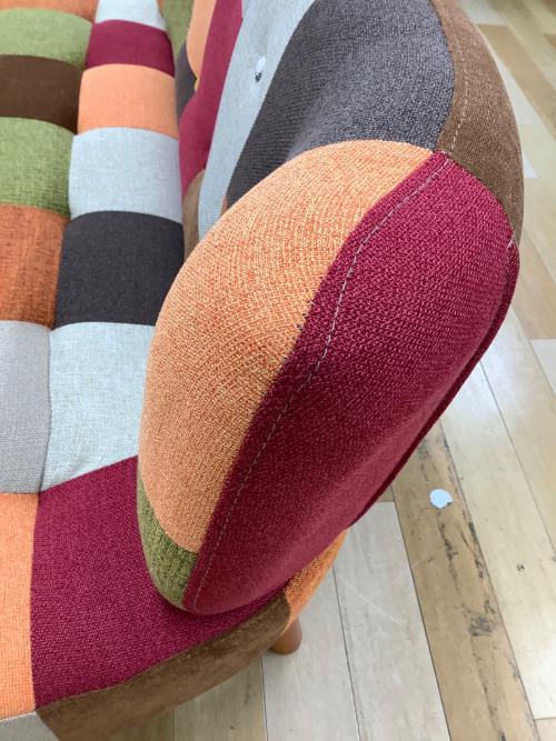 2人掛けソファー  パッチワーク