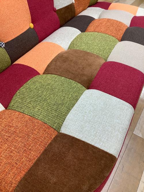 2人掛けソファー  パッチワーク