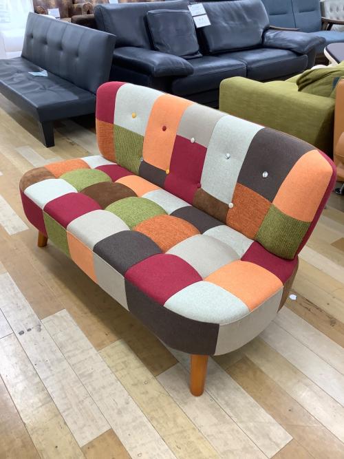 2人掛けソファー  パッチワーク