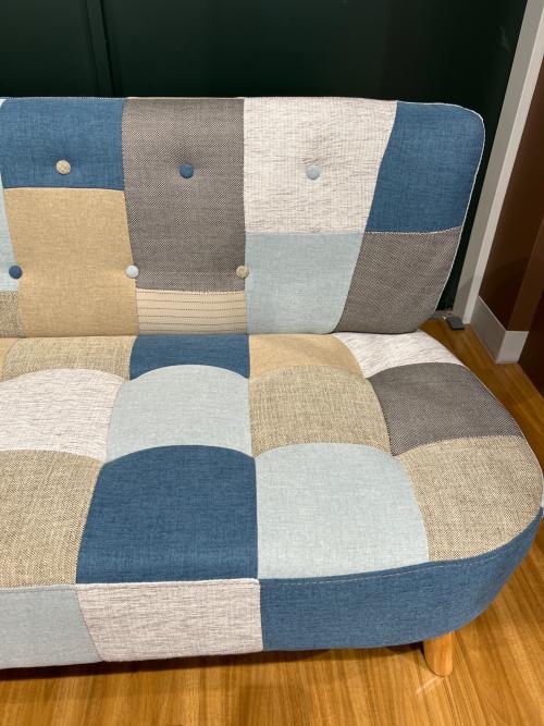 2人掛けソファー デイジー パッチワークブルー