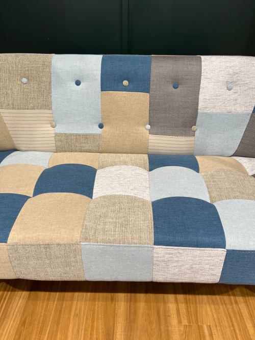 2人掛けソファー デイジー パッチワークブルー