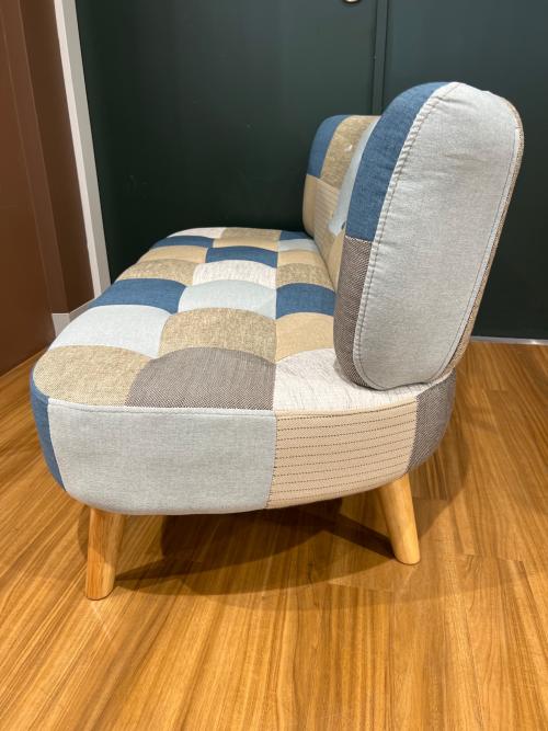 2人掛けソファー デイジー パッチワークブルー