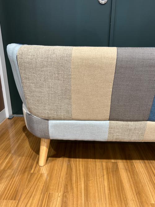 2人掛けソファー デイジー パッチワークブルー