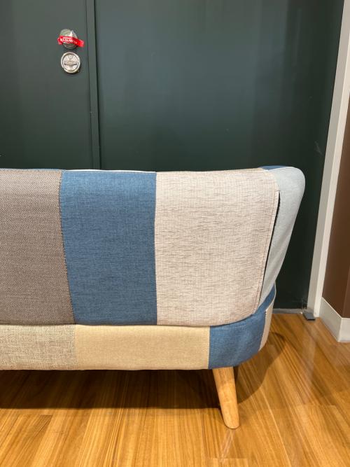 2人掛けソファー デイジー パッチワークブルー