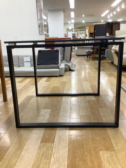 ニトリ セラミック天板テーブル 輪じみ グレー×ブラック