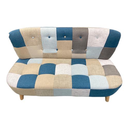 2人掛けソファー デイジー パッチワークブルー