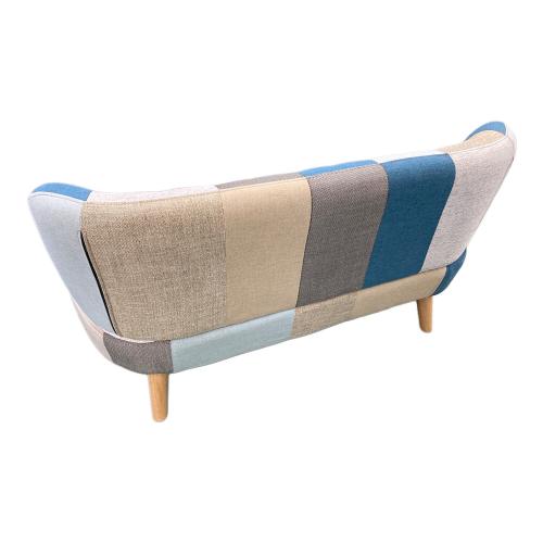 2人掛けソファー デイジー パッチワークブルー