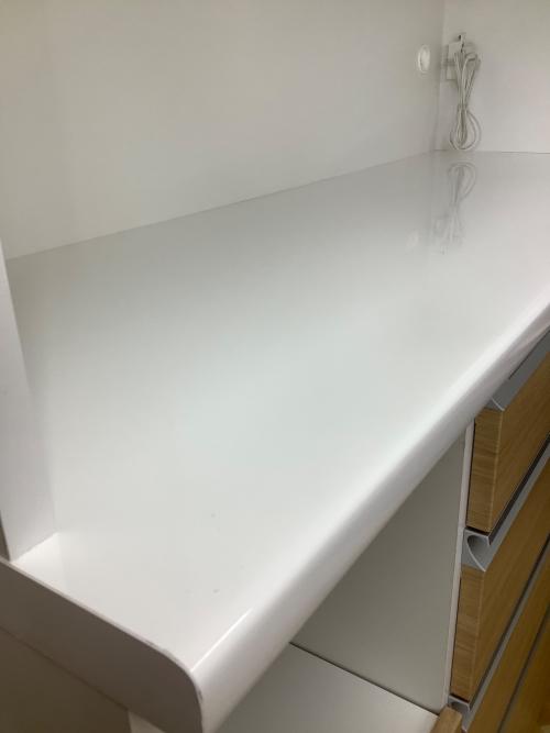 松田家具 (マツダカグ) レンジボード モイス加工 ソフトクローズ ナチュラル×ホワイト