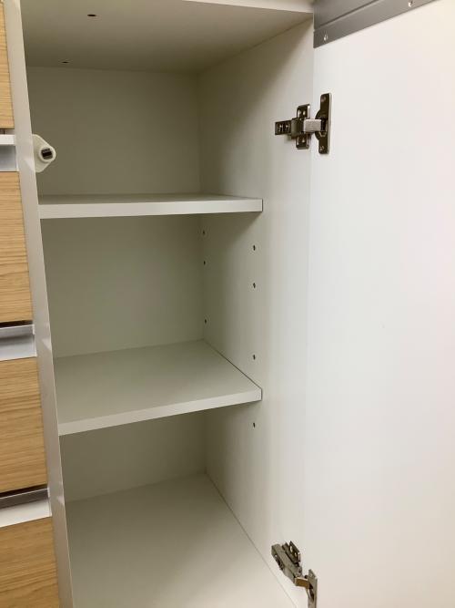 松田家具 (マツダカグ) レンジボード モイス加工 ソフトクローズ ナチュラル×ホワイト