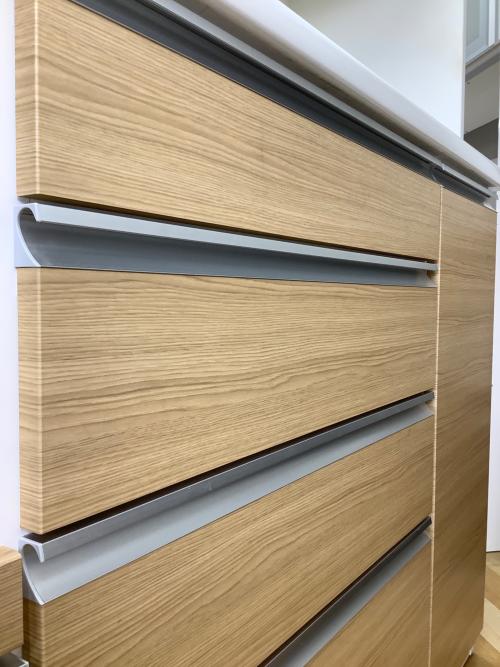 松田家具 (マツダカグ) レンジボード モイス加工 ソフトクローズ ナチュラル×ホワイト