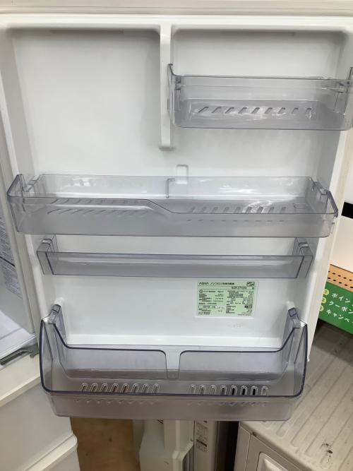 AQUA (アクア) 3ドア冷蔵庫 AQR-27H(W) 2019年製 外装変色あり、パッキン汚れあり 272L