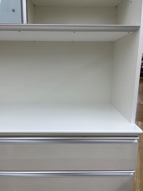 松田家具 (マツダカグ) レンジボード モイス加工 ソフトクローズ ホワイト