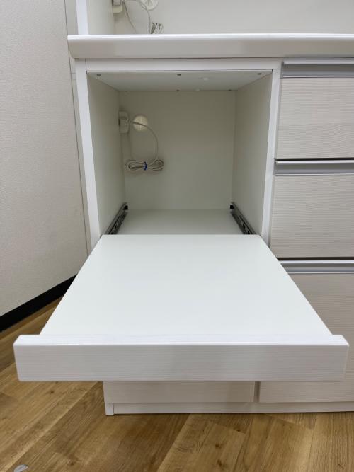 松田家具 (マツダカグ) レンジボード モイス加工 ソフトクローズ ホワイト