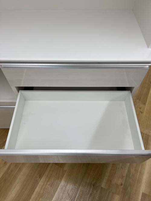 松田家具 (マツダカグ) レンジボード モイス加工 ソフトクローズ ホワイト