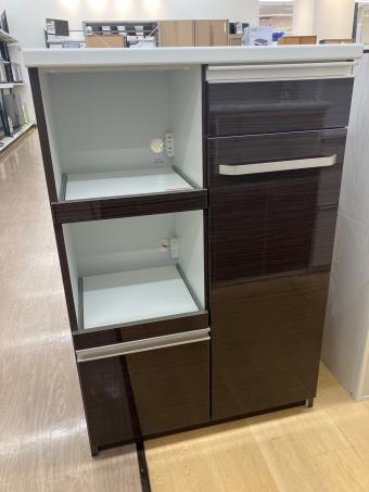 キッチンカウンター モイス加工 ダークブラウン×ホワイト