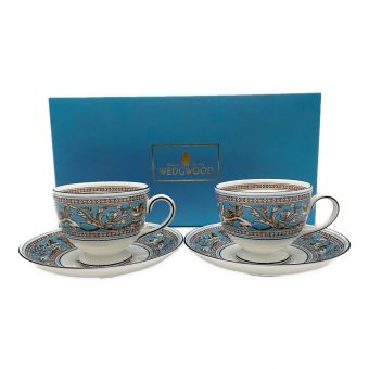 Wedgwood (ウェッジウッド) カップ&ソーサー 黒壺 フロレンティーン・ターコイズ 2Pセット