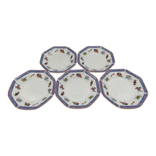 NARUMI (ナルミ) 八角皿＆レンゲ チャーハン皿 唐子 5Pセット