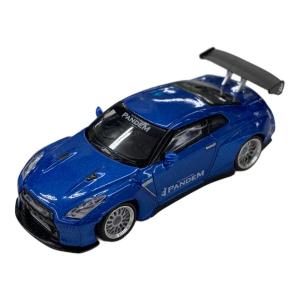 MINI GT (ミニジーティー) ダイキャストカー Pandem Nissan GT-R R35 GTウィング メタリックブルー