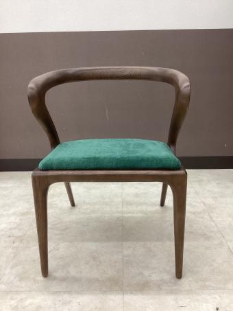 アームチェアー ブラウン×グリーン 1人掛け 無垢材