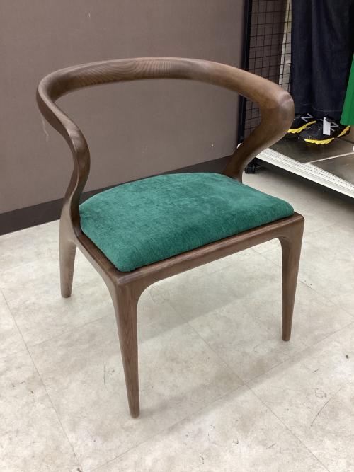 アームチェアー ブラウン×グリーン 1人掛け 無垢材