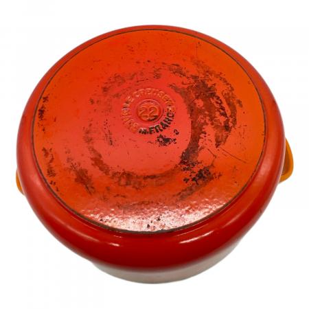 LE CREUSET (ルクルーゼ) 両手鍋 オレンジ 22㎝｜トレファクONLINE