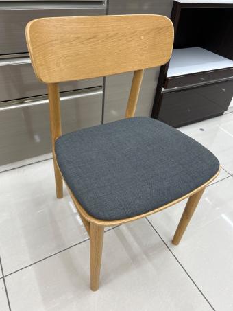 無印良品 (ムジルシリョウヒン) ラウンドチェア ナチュラル×グレー 160 布座 オーク材