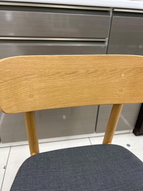 無印良品 (ムジルシリョウヒン) ラウンドチェア ナチュラル×グレー 160 布座 オーク材