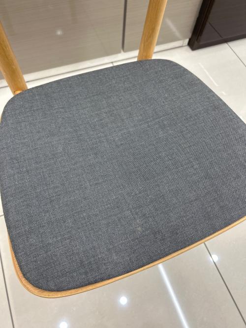 無印良品 (ムジルシリョウヒン) ラウンドチェア ナチュラル×グレー 160 布座 オーク材