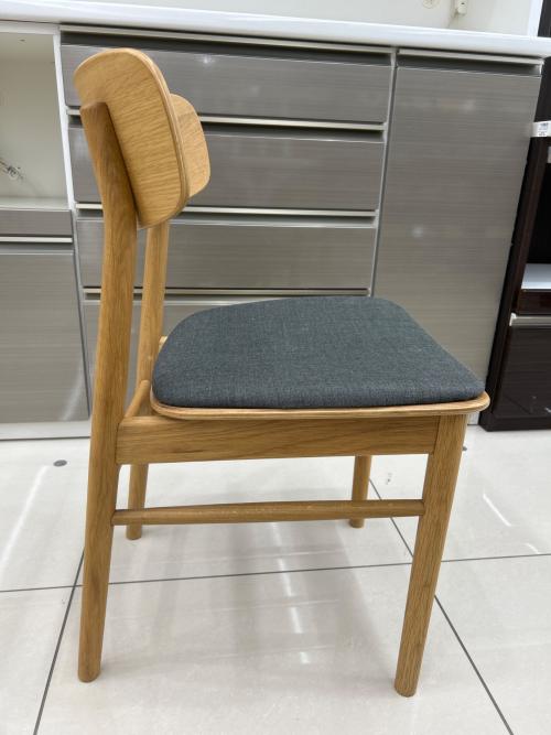 無印良品 (ムジルシリョウヒン) ラウンドチェア ナチュラル×グレー 160 布座 オーク材