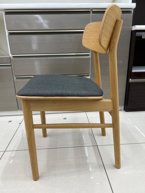 無印良品 (ムジルシリョウヒン) ラウンドチェア ナチュラル×グレー 160 布座 オーク材