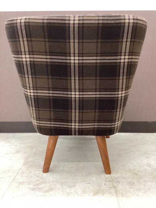 UNICO (ウニコ) 1人掛けソファー ブラウン×マルチカラー チェック柄 MARKS