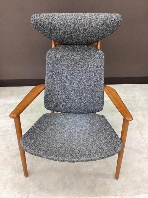 光製作所 (ヒカリセイサクショ) イージーチェアー グレー×ブラウン 北欧風 1人掛け オーク材 POPOLU（ポポル）