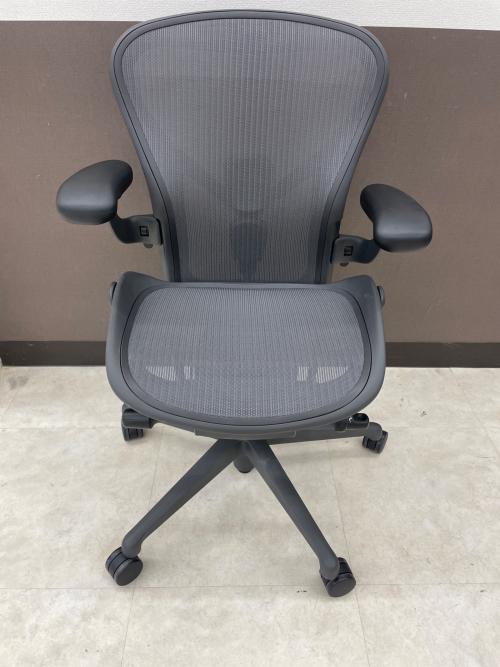 Herman Miller (ハーマンミラー) アーロンチェア グレー ポスチャーフィットフル装備 1人掛け AER1B23DW-004 グラファイトベース リマスタード/Bサイズ/ポスチャートフィット