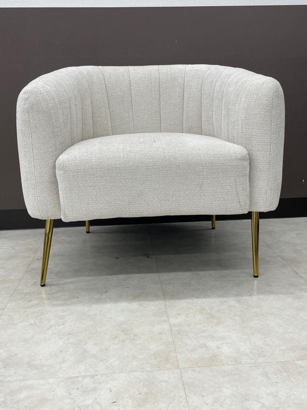 NOCE 【ノーチェ】1人掛けソファ　ホワイト NOCE (ノーチェ) 1人掛けソファー アイボリー×ゴールド 1人掛け