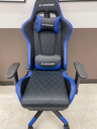 EXRACING (イーエックスレーシング) ゲーミングチェア ブラック×ブルー 1人掛け CRW-DSD63