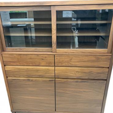 【未使用　未組立】Bistro ビストロ 食器棚 クロスガラス ブラウン 未使用 未組立】Bistro ビストロ 食器棚 クロスガラス ブラウン 未使用