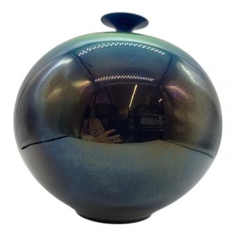 九谷焼 (クタニヤキ) 壷 柳雨軒 三代徳田八十吉（正彦） 「碧明釉」