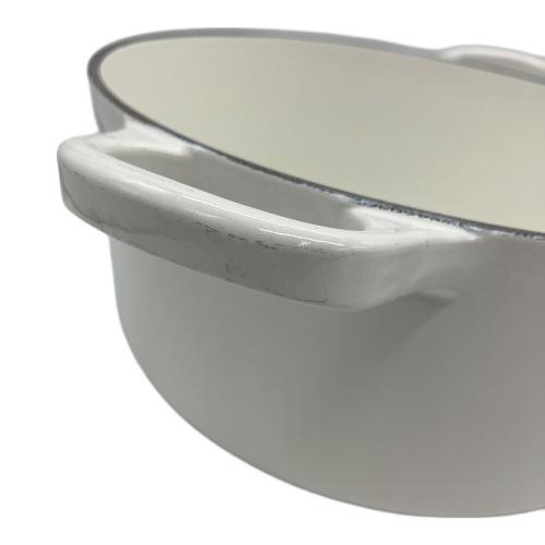 LE CREUSET (ルクルーゼ) 両手鍋 22インチ ホワイト ココット・ロンド