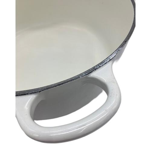 LE CREUSET (ルクルーゼ) 両手鍋 22インチ ホワイト ココット・ロンド