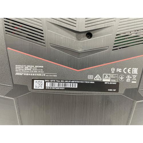 msi (エムエスアイ) ゲーミングノートPC GF75 Thin 9SC  17.3インチ　バッテリー容量無し