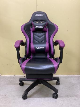 NIONIK ゲーミングチェア ブラック×パープル