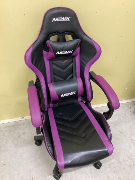 【トレファクラパーク岸和田店】ゲーミングチェア ブラック×ブラウン NIONIK ゲーミングチェア ブラック×パープル｜トレファクONLINE