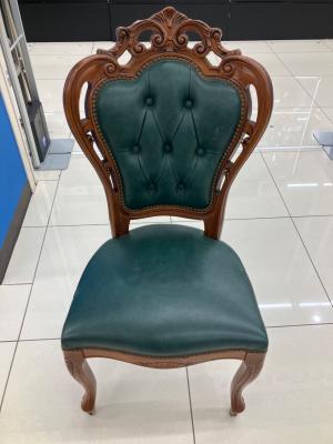 ダイニングチェアー 猫脚 アンティーク調 グリーン×ブラウン