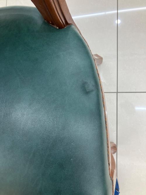 ダイニングチェアー 猫脚 アンティーク調 グリーン×ブラウン