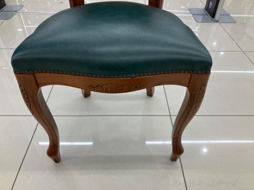 ダイニングチェアー 猫脚 アンティーク調 グリーン×ブラウン