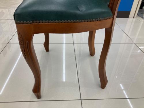 ダイニングチェアー 猫脚 アンティーク調 グリーン×ブラウン