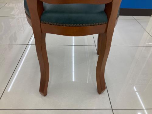 ダイニングチェアー 猫脚 アンティーク調 グリーン×ブラウン