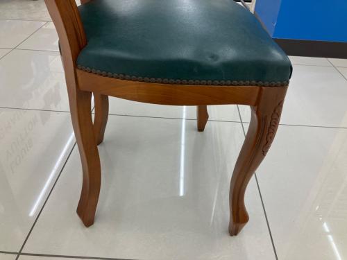 ダイニングチェアー 猫脚 アンティーク調 グリーン×ブラウン